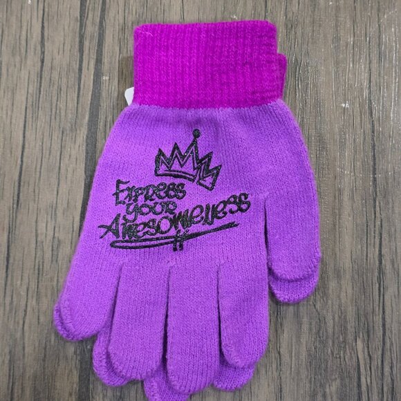 Disney Descendants ✦ Winter Hat & Gloves Set ✦ Pom-Pom Design Purple & Black - Picture 5 of 9